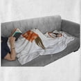 thumbnail image 6 of Horse Soft Flannel Fleece Throw Blanket, Illustration of Cyclist Horse Riding a Bicycle and Wearing Orange Outfits, Cozy Plush for Indoor and Outdoor Use, 50" x 60", Brown Orange Black, by Ambesonne, 6 of 6