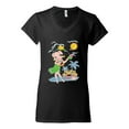 thumbnail image 2 of Wild Bobby Betty Boop Island Girl Paradise Betty Boop Women’s Standard V-Neck Tee, Black, Small, 2 of 5