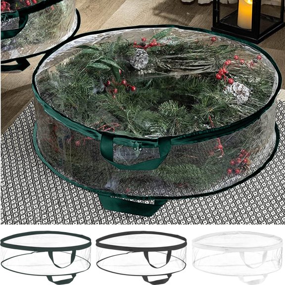 TACILIP Christmas Wreath Storage Bag - 36in Clear Garland Holiday Container, Mom Gifts