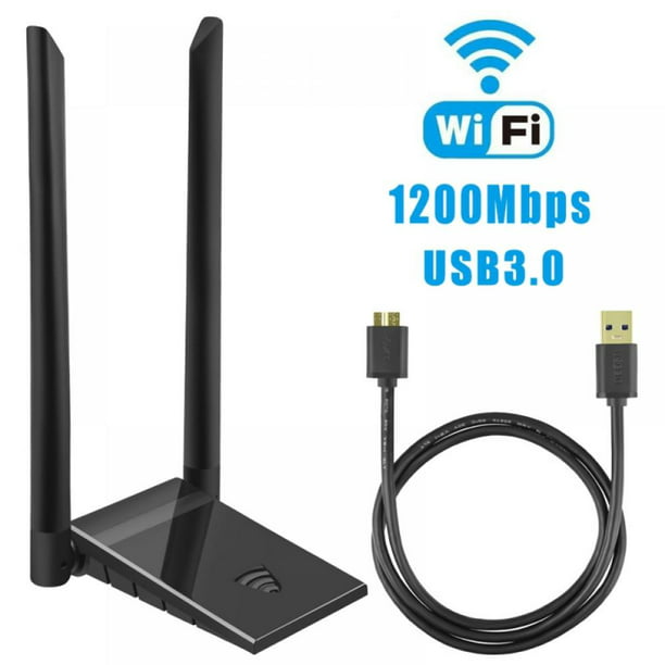 Wireless USB WiFi Adapter, WiFi Adapter USB 3.0 AC1200 High Gain Dual 5dBi Antennas 802.11ac/a/b/g/n Dual Band 2.42GHz/300Mbps 5.8GHz/867Mbps PC Windows 11/10/8/7/Vista/XP, Mac OS 10.9-10.15 - Walmart.com