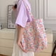 thumbnail image 4 of Bolso de mano de gran capacidad con diseño de flores rotas, bolso de hombro de lona, bolso de compras portátil para estudiantes femeninas, 4 of 6