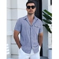 thumbnail image 5 of COOFANDY Men's Cool Linen Cotton Short Sleeve Shirt, Casual Button Down Shirt for Beach Summer Wedding Daily, 5 of 9