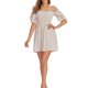 thumbnail image 5 of Vestido De Las Señoras Vestido de mujer sin espalda con cordones y manga farol elegante para fiesta (blanco XL) Ygjytge para Mujer Blanco T S, 5 of 8