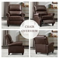 thumbnail image 6 of Ebello PU Leather Pushback Recliner Chair with Nailhead Trim - Vintage Style Push Back Lounge Chair for Bedroom & Living Room 350lbs Capacity, Reddish Brown, 6 of 9