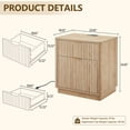thumbnail image 2 of KeyWhat 23" Fluted 2-Drawer Nightstand Set of 2 with Charging Station & Curved Edges, 2 of 9