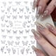 thumbnail image 3 of 6 Sheets Butterfly Nail Stickers for Nail Art, Moon Stars Nail Decals Self-Adhesive Nail Art Supplies Holographic Laser Silver Black Nail Designs Snak, 3 of 4