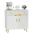 thumbnail image 3 of DEXTRUS Modern Sideboard Buffet Cabinet with Shelves, Kitchen Storage Cabinet, White, 3 of 12