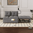 thumbnail image 2 of Miekor Furniture 1 Versatile Foldable Sofa Bed In 3 Lengths, Modern Sofa Sofa Sofa Velvet Pull-Out Bed, Loveseat Sofa Adjustable Back And With Usb Port And Swivel Phone Stand,Grey 04061, 2 of 9