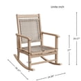 thumbnail image 5 of GDF Studio Dory Outdoor Rustic Wicker and Acacia Wood Rocking Chair, Light Brown and Light Multibrown, 5 of 15