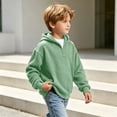 thumbnail image 6 of KyCheLot Boys Hoodie Quarter Zip Long Sleeve Textured Sweatshirt Fashion School day Activewear for Boys Age 3-14, 6 of 9