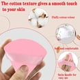 thumbnail image 4 of 2 Pcs Powder Puff Face Soft Triangle Makeup Puff for Setting Loose, Mineral, Body Powder, 2.76 Inch Wedge Velour Cosmetic Sponge for Contouring, Under Eyes and Corners, Beauty Makeup Tools (Pink), 4 of 5