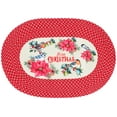 thumbnail image 2 of Safavieh Braided Posters Merry Christmas Area Rug, Ivory/Red, 2' x 3' Oval, 2 of 8