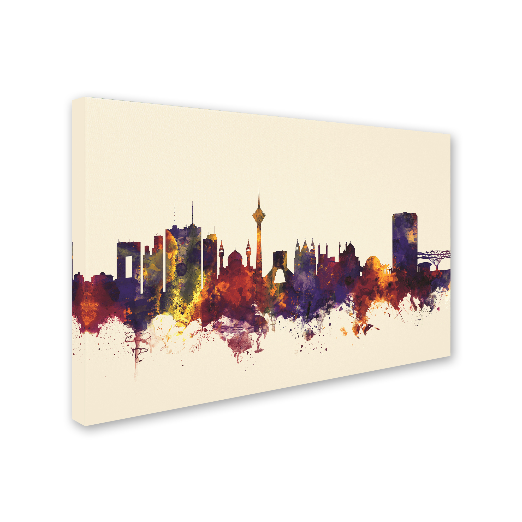 Trademark Fine Art 'Tehran Iran Skyline II' Canvas Art by Michael Tompsett