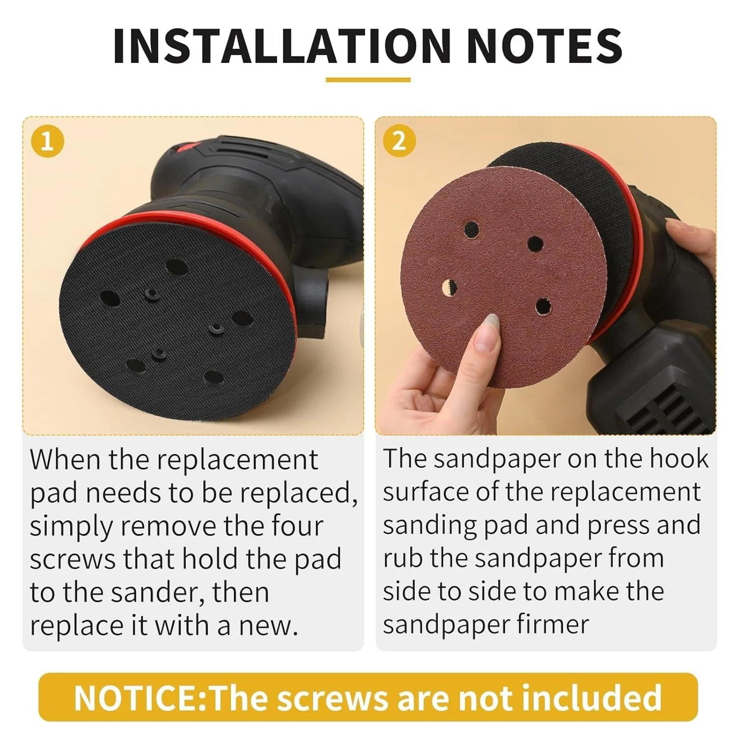 Orbital Sander Replacement Pad 5 Inch 2 Pack for Porter Cable Random Orbit Sa...