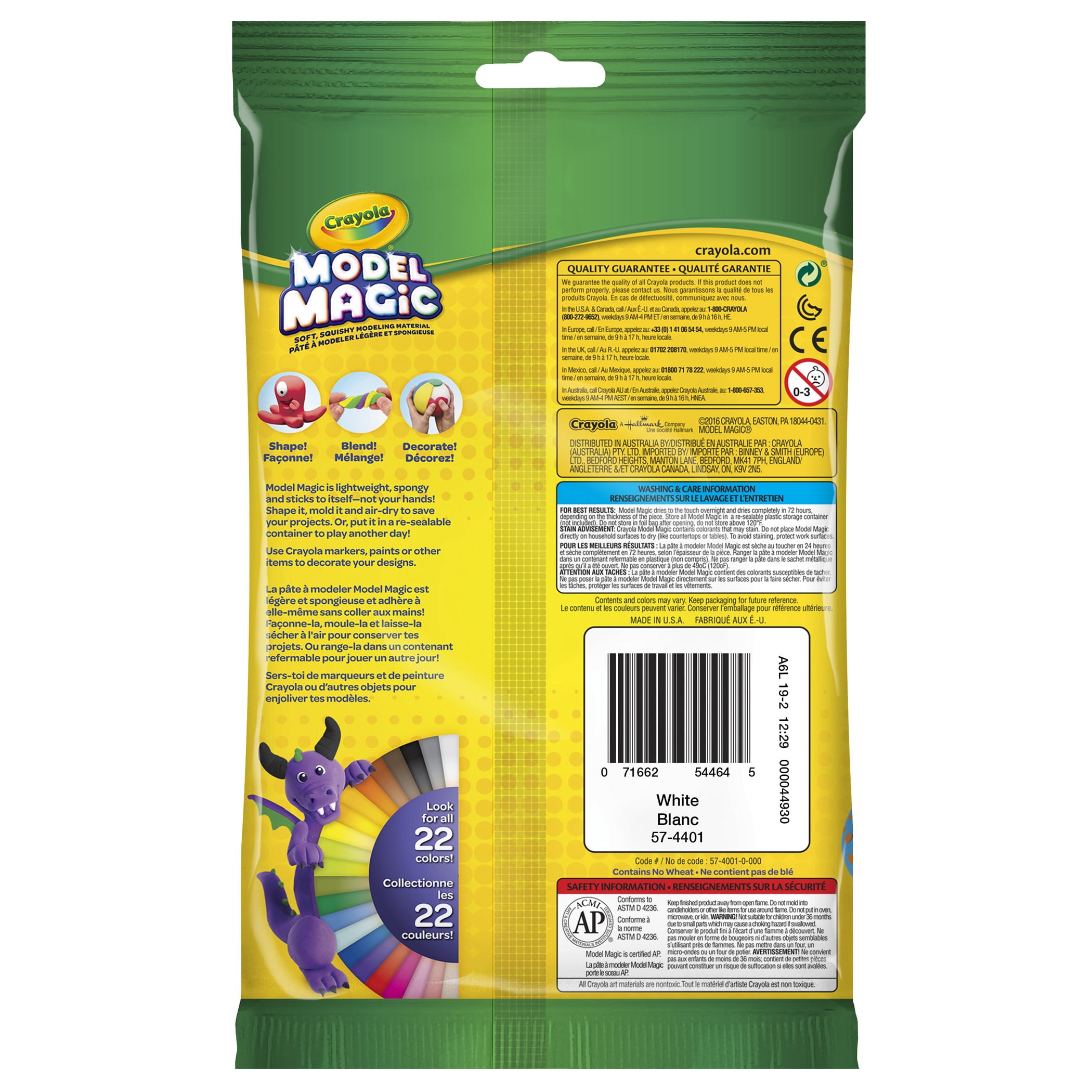 Crayola Model Magic Modeling Compound, White, 4 oz. Per Pack, 6 Packs