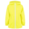 thumbnail image 3 of CYRBOKO Girls' Rain Jackets, Waterproof Long Sleeve Full Zip Lightweight Fall Outerwear Yellow Size 9-10 T, 3 of 8