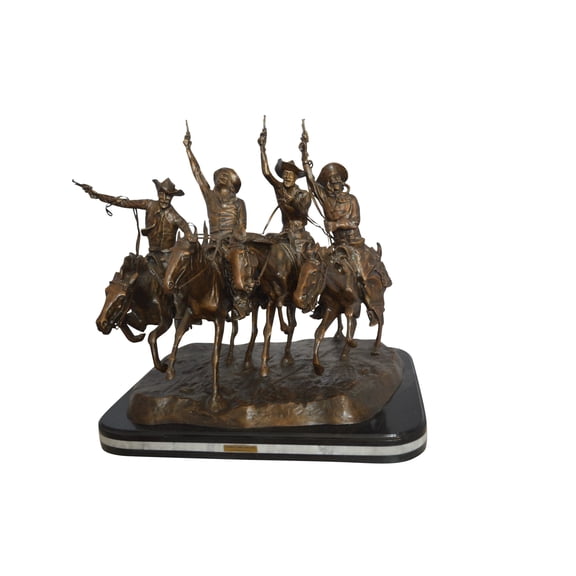 Coming Through The Rye Remington Replica - Premium and Sophisticated Decorative Crafted Bronze Sculpture Art Piece for Garden, Home Decor, 28"L x 23"W x 29"H