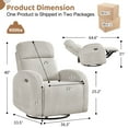 thumbnail image 6 of Aemeios Corduroy Swivel Rocker Glider Power Recliner Nursery Rocking Chair with USB and Type-C Ports, Camel, 6 of 7