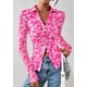 thumbnail image 3 of Camisa PRETTYGARDEN 2025 Floral Cuello en V Manga Larga Rosa Rosado XXL, 3 of 8