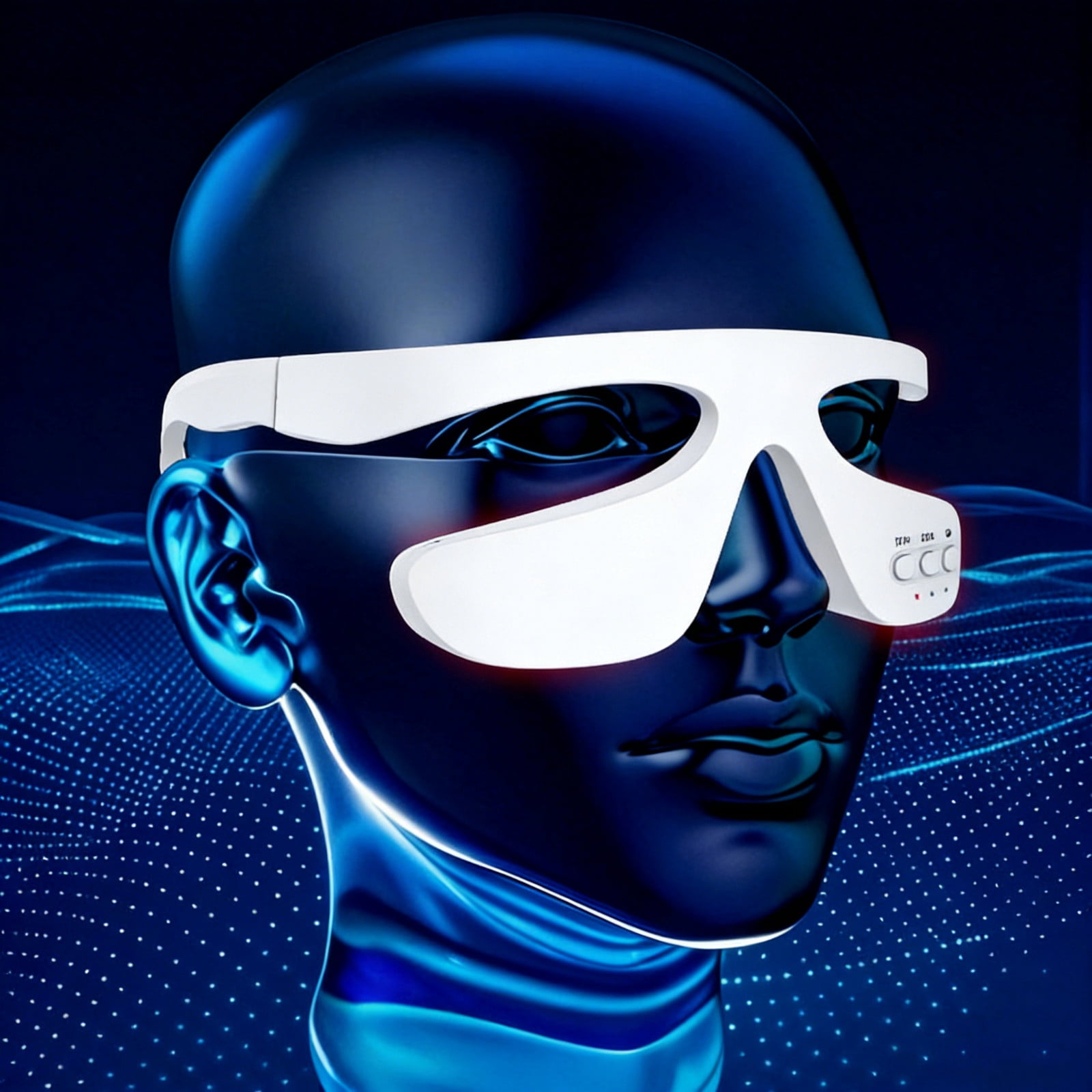 Under Eye Red Light Therapy Glasses, Eye Massager Devices for Relieve Eye Bag, Reducing Dark Circles and Puffiness, Smoothing Fine Lines, Red-Light & Heat & Mood & Sleep Enhancement