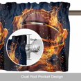 thumbnail image 6 of Kitchen Cafe Valance Curtain for Small Windows,Flaming Basketball Rod Pocket Short Valances,42x12in, 6 of 9