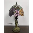 thumbnail image 6 of Tiffany Mini Table Lamp Red Orange Stained Glass Rose Flowers Pull Chain Switch LED Bulb Included for Living Room Bedroom Bedside 8" D*8" W*15" H, 6 of 6