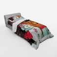 thumbnail image 2 of Ambesonne Christmas Bedding Set 3 Pcs, Garden with Gift Box, Twin, White Brown, 2 of 2