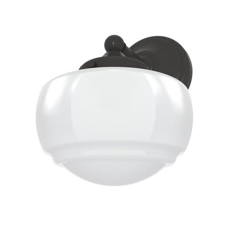 

Hunter Saddle Creek Noble Bronze with Cased White Glass 1 Light Sconce Wall Light Fixture