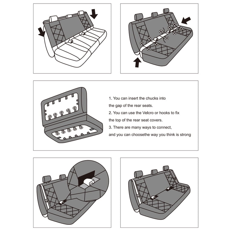 Coverado Black PVC Car Seat Covers, 9-Piece Full Set photo 8