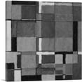 thumbnail image 1 of ARTCANVAS Modern Gray Grid of Intersecting Rectangles Canvas Art Print - Size: 26" x 26" (0.75" Deep), 1 of 9