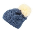 thumbnail image 2 of WITHMOONS Winter Knitted Cable Bobble Pom Beanie Hat Slouchy DWP1136 (Blue), 2 of 2