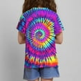 thumbnail image 5 of AherBiu Toddler Girls Clothes Tie-Dye Tops Short Sleeve Summer Casual Loose Crewneck Top Tees Tshirt for Kids, 5 of 5