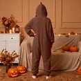 thumbnail image 4 of CQXIDFH Onesie Pajamas for Women Printed Long Sleeve Jumpsuit Casual Pullover Pajama Onesie for Home Comfort & Relaxation Home Lounge Sleepwear, 4 of 7