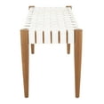 thumbnail image 4 of SAFAVIEH Amalia Contemporary Glam Leather Weave Bench, White/Oak, 4 of 6