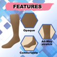thumbnail image 4 of EMEM Apparel Women's Ladies Opaque Stretchy Nylon Knee High Hosiery Stockings, Trouser Socks, 3-Pairs Nude, 4 of 5
