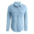thumbnail image 4 of Summer Tops for Women, Womens Tops, Women's Denim Shirts for Casual Wear - Long Sleeve Collared Top with Button Down Front - Stylish Everyday Blouse for Modern Women, 4 of 5