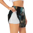 thumbnail image 2 of Bixox Women's Artistic Light Dot Wolf、 pattern 2 in 1 Running Shorts - Lightweight Athletic Workout Gym Yoga Shorts Liner with Pockets - Medium, 2 of 5