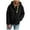 Black, variant on Winter Coats for Women Style Oversize Zip Up Hooded Long Sleeve Coat With Pockets For Casual Outdoor Wear Comfort And Warmth In Cold Weather Fashion Outerwear Winter Jackets for Women