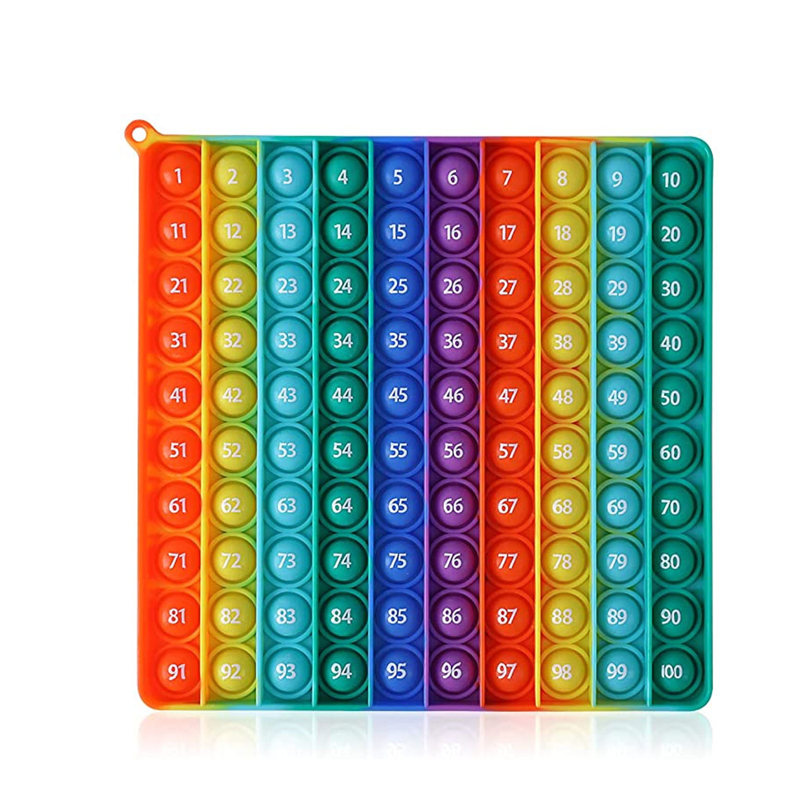 1-100 Tables de chiffres Pousser Pop Square Pop Fidget Toys It Game,  Silicone Big Pop