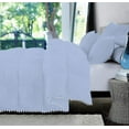 thumbnail image 2 of D.N.G. BEDDINGS Luxurious 1 Piece Pom Pom Half Pinch Pleated Comforter, 800 Thread Count, 100% Egyptian Cotton, White Vintage Pom-Pom Fringe Super Soft (Twin/Twin XL Size Solid Light Blue Color), 2 of 4