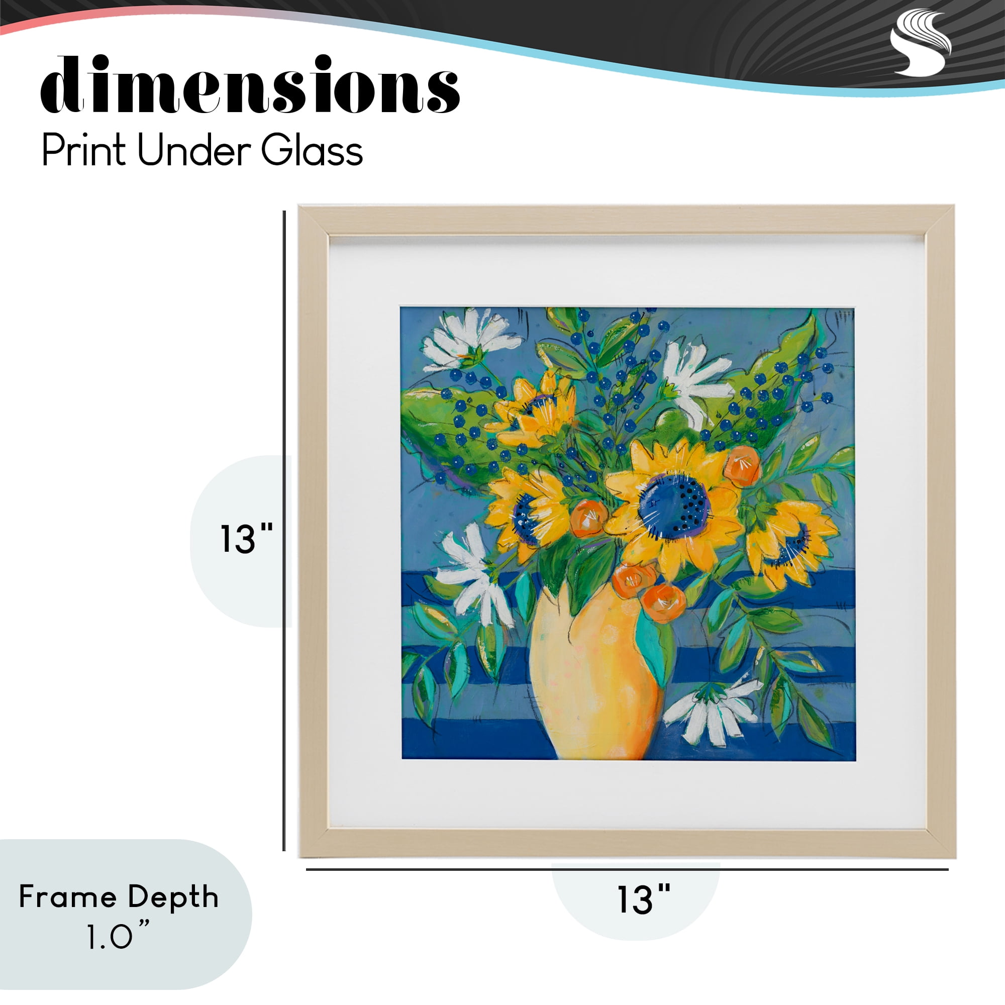 Stupell Industries Floral Bursts Among The Blue Birch Framed Print Under Glass, design by Krinlox