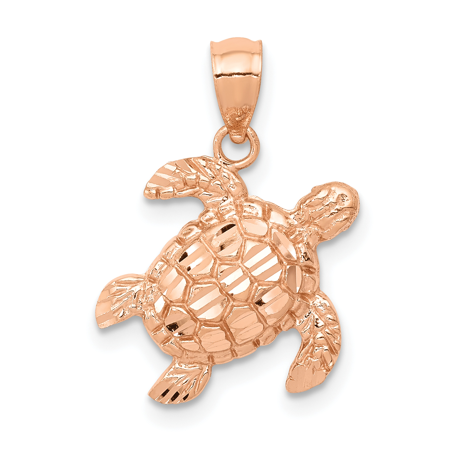 Jewelry Stores Network - 14K Rose Gold Sea Turtle Pendant 15x14mm ...