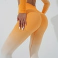 thumbnail image 6 of Leggings for Women Gradient Color Workout High Waist Hip Lifting Seamless Yoga Pants Running Gym Leggings (S, Orange), 6 of 6