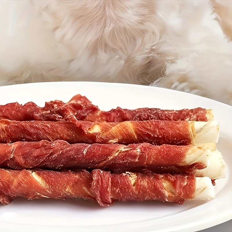 100g/500g(3.53oz/1.1LB) Duck Wrapped Rawhide Sticks, Dog Treats For Small, Medium, & Large Dog, Made With Real Duck, Rawhide - Healthy, Easily Digestible, Dog Chews Long Lasting