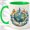 Green, variant on World Map Compass Accent Mug, 11oz Ceramic Coffee Cup for Travelers
