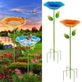 thumbnail image 4 of Metal Flower Bird Feeder with Stake, No Mess Bird Feeder Automatic Bird Feeder, Bird Baths for Outdoors, Bird Cage Feeder, Garden Flower Small Birdbath for Garden Decor 1Pcs, 4 of 9