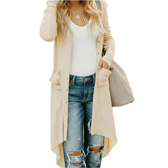 Idoravan Cardigans for Women Spring Fashion Women Long Sleeve Solid Cardigan Autumn Casual Coat Blouse Top
