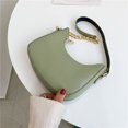 thumbnail image 4 of Bolsas De Hombro Moda mujer cadena de color puro PU Bolso de hombro Casual Hobos Bolso (verde), 4 of 6