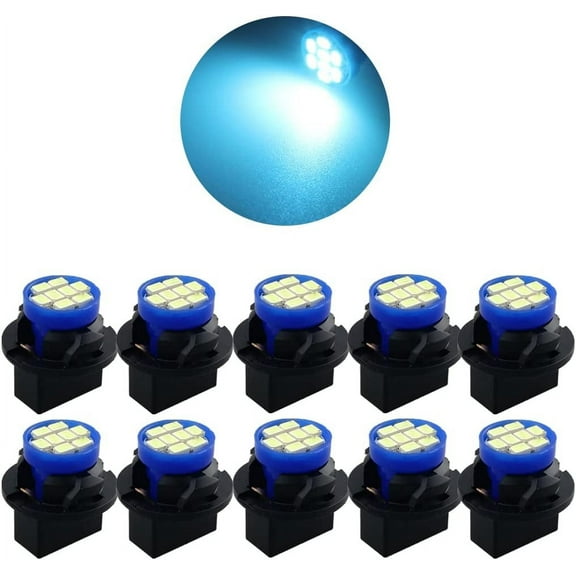 T10 194 168 Dash Instrument Ice Blue LED Light Bulbs Bright Panel Gauge Cluster Dashboard LED Light Bulbs 10Pcs/Set