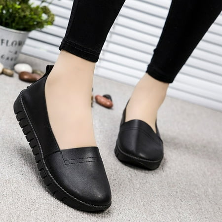 

Leisure Women Lazy Slip-On Round Toe Shoes Flat Single Shoes Peas Boat Shoes